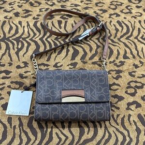 Calvin Klein Monogram Brown Crossbody Bag